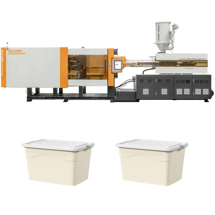 OUCO Hydraulic Servo 650T Injection Molding Machine Producing Storage Boxes